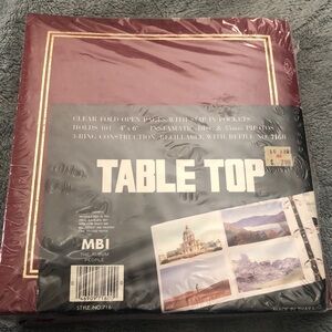 Burgundy Table Top Photo Album